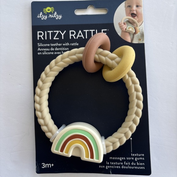 New Itzy Ritzy Lot of 3 Baby Toys Rattle Sensory Teether Fox Cactus Rainbow - Picture 2 of 7